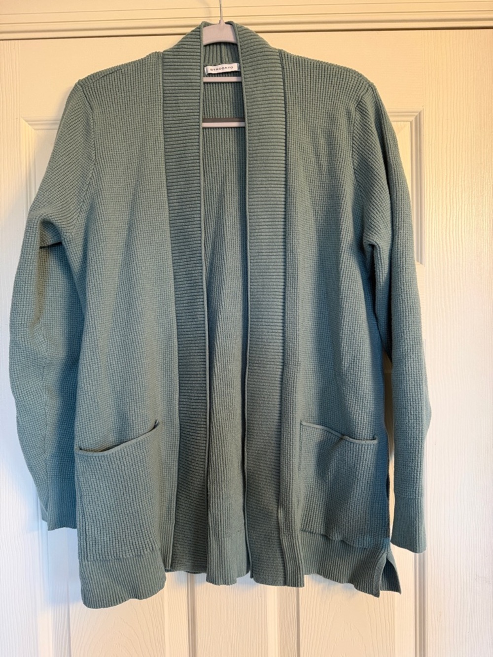 Staccato Seafoam Green Open-Front Knit Cardigan